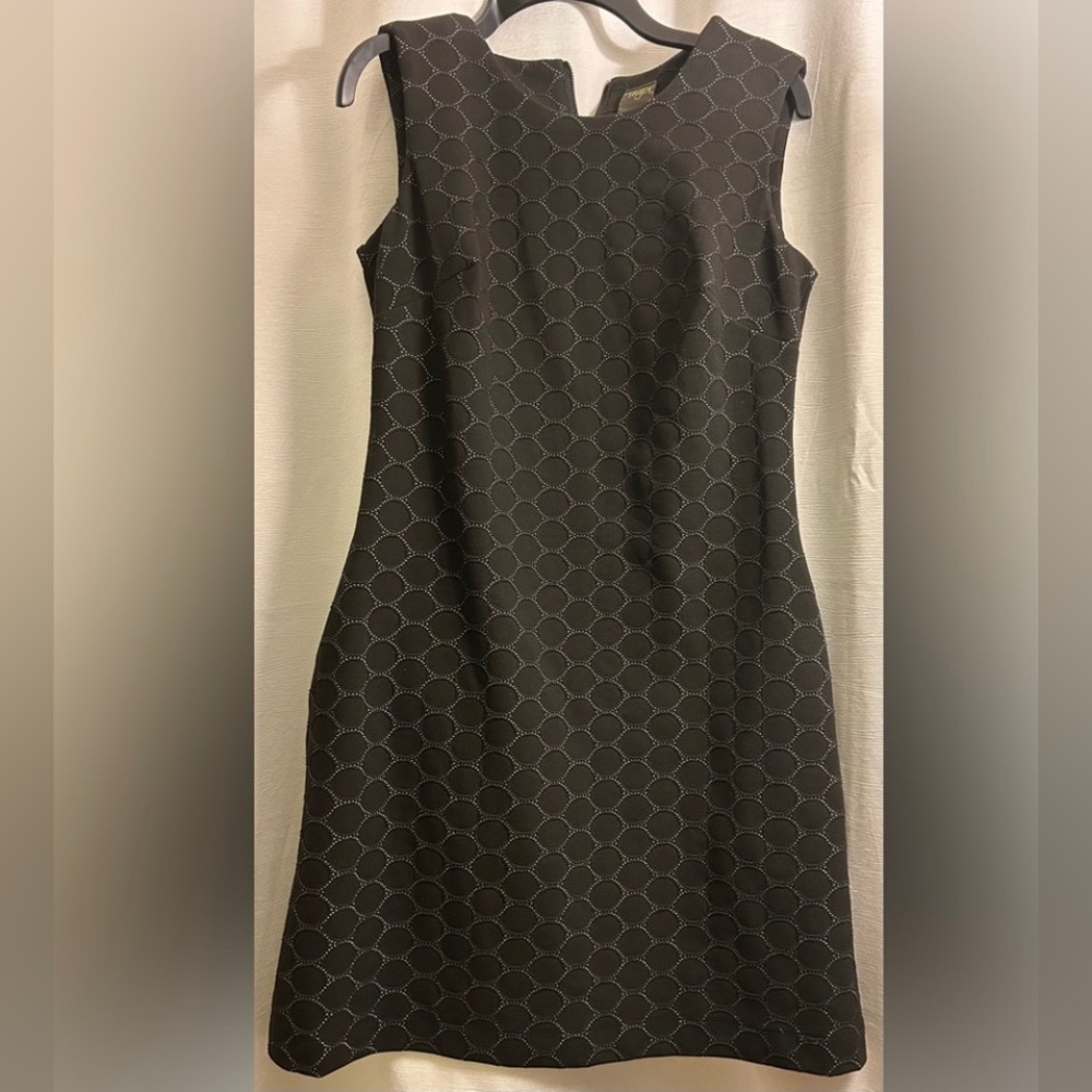 Black dress with honeycomb geometric design. Size 8